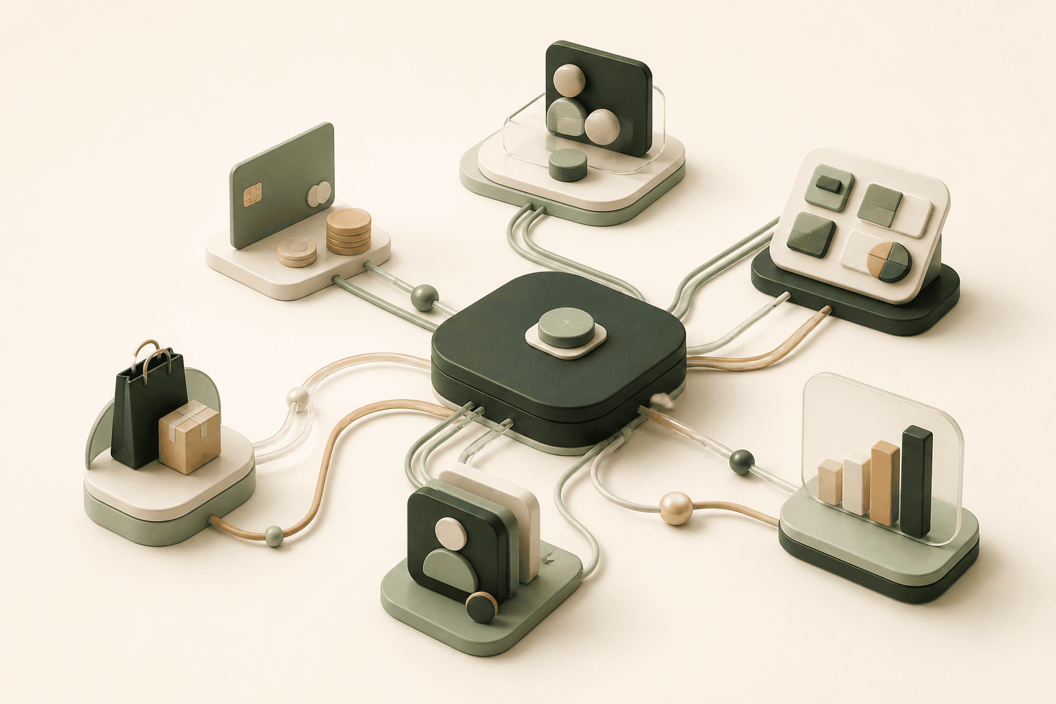 Business systems connected through one central Eclipse hub