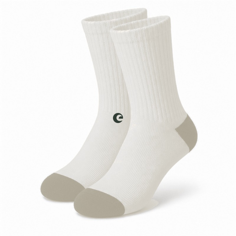 Stacked Logo Crew Socks in Bone/Cream